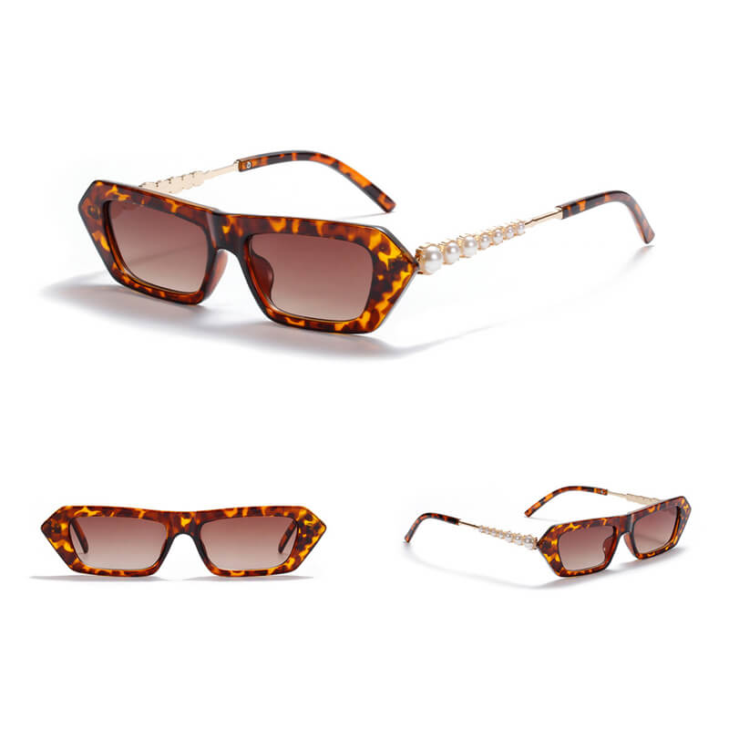Tortoise Pearl Temple Sunglasses